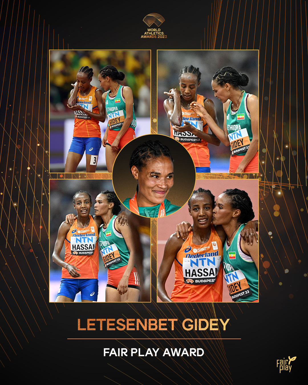 Gidey wins International Athletics Fair Play Award