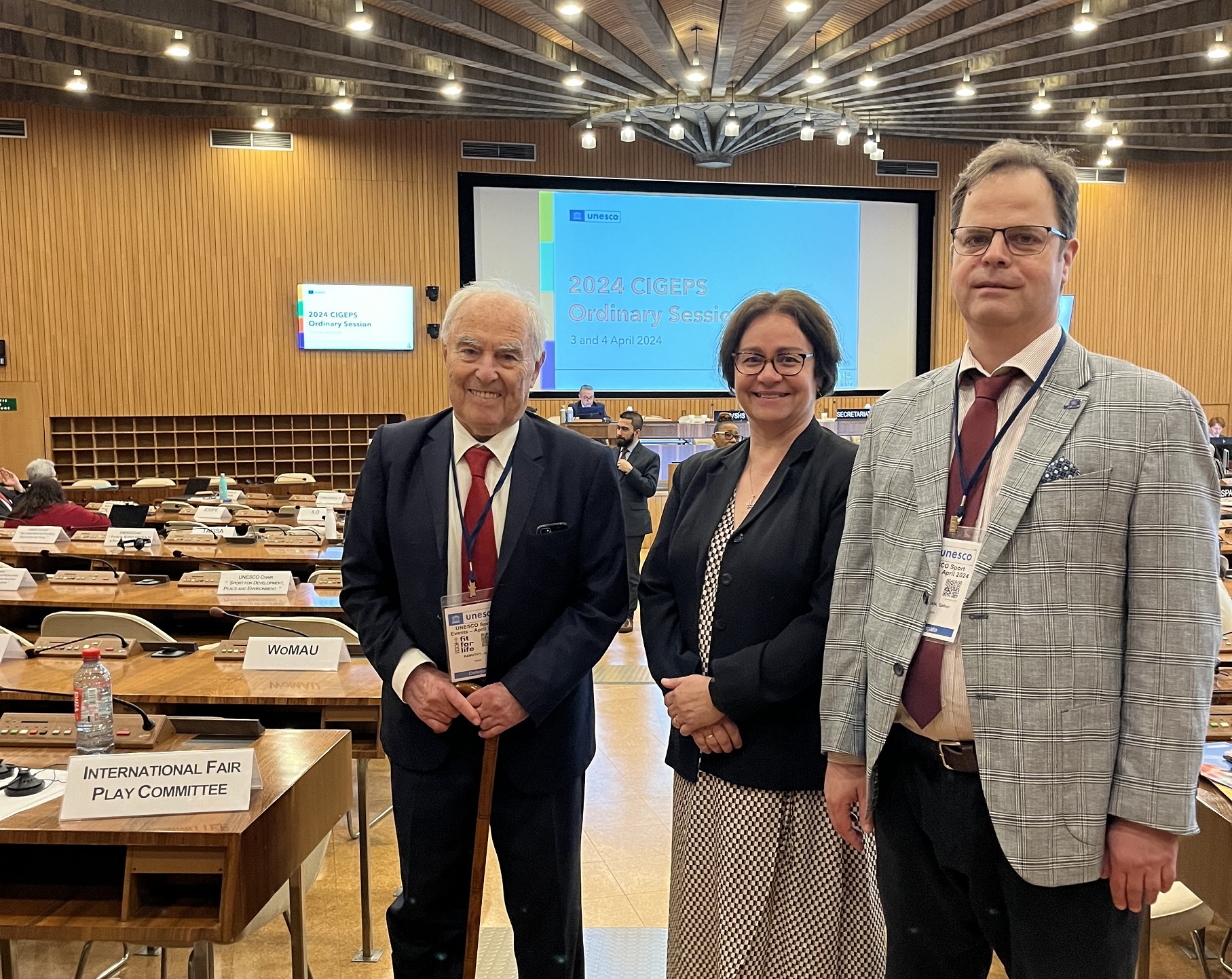 Jenő Kamuti gave a speech at the Unesco CIGEPS meeting in Paris